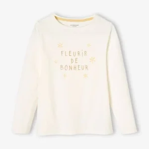 Nouvelle tendance Lot De 3 T-shirts Basics Fille Manches Longues Lot Blanc – Vertbaudet 12