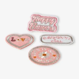 Large choix en ligne Lot De 4 Badges Thermocollants Fille Rose – Vertbaudet 6