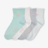 magasin france Lot De 4 Paires De Mi-chaussettes Brodées Coeur Scintillant Fille Rose Poudré – Vertbaudet 11