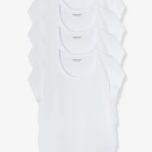 Livraison rapide Lot De 4 T-shirts Fille BASICS Blanc – Vertbaudet 6