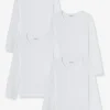 en ligne vente Lot De 4 T-shirts Fille Manches Longues BASICS Blanc – Vertbaudet 22