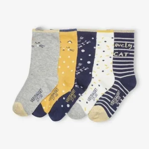 excellente qualité Lot De 5 Paires De Chaussettes Chat Fille Lot Marine – Vertbaudet 7