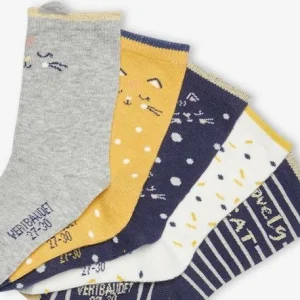 excellente qualité Lot De 5 Paires De Chaussettes Chat Fille Lot Marine – Vertbaudet 9