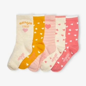 Lot De 5 Paires De Chaussettes Coeurs Fille BASICS Lot Bois De Rose Imprimé – Vertbaudet soldes luxe 10