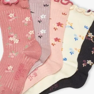 excellent qulity Lot De 5 Paires De Chaussettes Volantées à Fleurs Fille Lot Dark Bleu Indigo – Vertbaudet 6