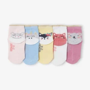 Lot De 5 Paires De Mi-chaussettes Animaux Lot Rose Clair – Vertbaudet soldes magasin 7