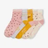 soldes de Noël Lot De 5 Paires De Mi-chaussettes Fleurs Fille Vieux Rose – Vertbaudet 8