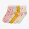 qualité supérieure Lot De 5 Paires De Mi-chaussettes Fleurs Fille Vieux Rose – Vertbaudet 16