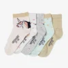 fashion pas cher Lot De 5 Paires De Mi-chaussettes “Licorne” Fille Lot Rose Pale – Vertbaudet 13