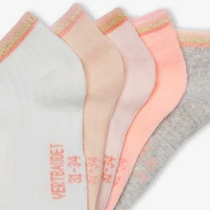 Lot De 5 Paires De Soquettes Fille En Maille Côtelée Rose Poudré – Vertbaudet magasin en ligne 6