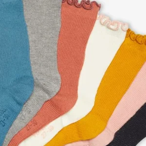 Lot De 7 Paires De Chaussettes Bicolores Fille BASICS Lot Bleu Ardoise Foncé – Vertbaudet Pas Cher soldes France 6