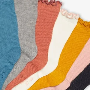 Lot De 7 Paires De Chaussettes Bicolores Fille BASICS Lot Bleu Ardoise Foncé – Vertbaudet prix le plus bas 6