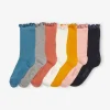 Lot De 7 Paires De Chaussettes Bicolores Fille BASICS Lot Bleu Ardoise Foncé – Vertbaudet prix le plus bas 10