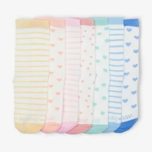 Vente Lot De 7 Paires De Chaussettes Fille Semainier écru – Vertbaudet 7