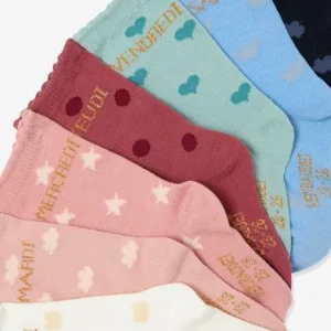 marque pas cher Lot De 7 Paires De Chaussettes Semainier Fille Lot Blush Imprimé – Vertbaudet 6