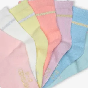 mode Lot De 7 Paires De Mi-chaussettes Fille BASICS Rose – Vertbaudet 6