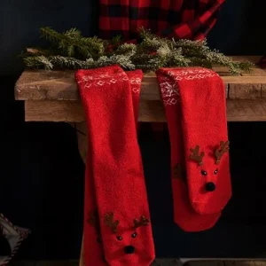 soldes de Noël Pack Chaussettes Noël Fille Enfant + Adulte Rouge Foncé Imprimé – Vertbaudet 9