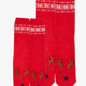 Pack Chaussettes Noël Fille Enfant + Adulte Rouge Foncé Imprimé – Vertbaudet achat 13