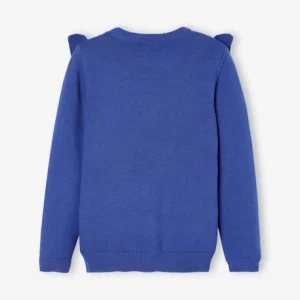 Pull à Volant Fille Détail Maille Ajourée Bleu – Vertbaudet marque pas cher 10