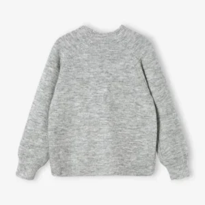 soldes en ligne Pull Brodé Fleurs Fille Gris Chiné – Vertbaudet 10