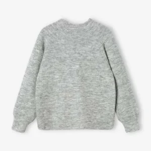 boutique en ligne Pull Brodé Fleurs Fille Gris Chiné – Vertbaudet 10