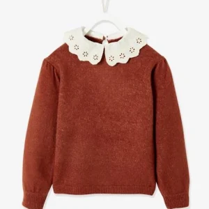 Pull Col En Broderie Anglaise Fille Cacao – Vertbaudet ﻿soldes 10