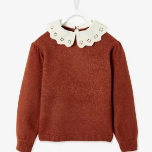 Pull Col En Broderie Anglaise Fille Cacao – Vertbaudet à prix d'occasion 10