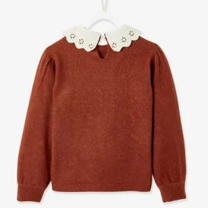 Pull Col En Broderie Anglaise Fille Cacao – Vertbaudet à prix d'occasion 12