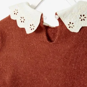 Pull Col En Broderie Anglaise Fille Cacao – Vertbaudet ﻿soldes 16