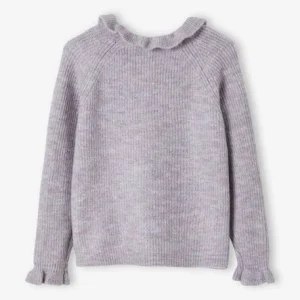 haute qualité Pull Col Volanté En Maille Mousseuse Fille Parme – Vertbaudet 16