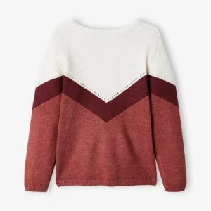 Pull Colorblock Fille Bordeaux – Vertbaudet magasin france 10