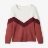 en ligne officielle Pull Colorblock Fille Bordeaux – Vertbaudet 20