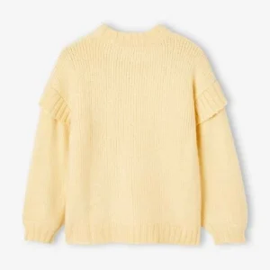 france en ligne Pull Douillet à Torsades Et Volants Fille Jaune Pale – Vertbaudet 14