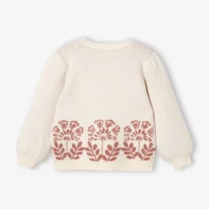 Pull Douillet Motifs Jacquard Fleurs Fille Beige – Vertbaudet soldes luxe 7