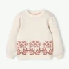 Pull Douillet Motifs Jacquard Fleurs Fille Beige – Vertbaudet soldes luxe 14