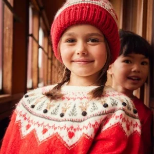 Pull Jacquard De Noël Fille Rouge – Vertbaudet mode pas chere 9