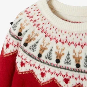 Pull Jacquard De Noël Fille Rouge – Vertbaudet Paiement sécurisé 15