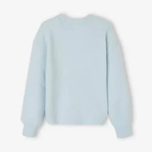 Pull Jacquard Duveteux Fille Bleu Ciel – Vertbaudet marques de renommée 10