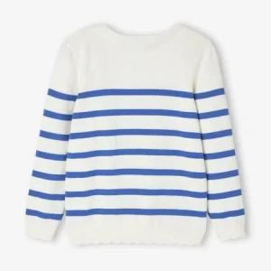 Pull Marinière Fille Détails Festonnés Rayé Bleu – Vertbaudet Acheter 10