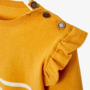 Pull Marinière Volanté Fille Jaune D’or Rayé – Vertbaudet meilleur service 12