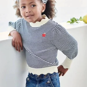 mode Pull Rayé Fille Rayé Marine – Vertbaudet 10