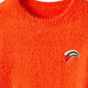 Pull Ultra Doux Fille Coeur Brodé Irisé Orange Vif – Vertbaudet magasins pour 15