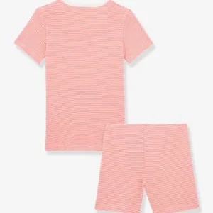 De Qualité Pyjacourt Milleraies Fille En Coton Biologique PETIT BATEAU Rayé Papaye – Petit Bateau 7