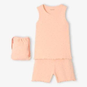 Pyjashort Fille + Pochon En Maille Côtelée Rose Aop – Vertbaudet mode 14