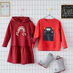 shopping pas cher Robe à Capuche En Molleton Fille Détails Fantaisie Noir – Vertbaudet 14