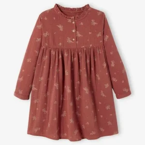 grossiste Robe à Collerette En Gaze De Coton Fille Caramel – Vertbaudet 16