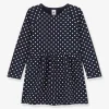 Officielle Robe à Pois Manches Longues Enfant Molleton PETIT BATEAU Marine – Petit Bateau 22