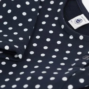 Officielle Robe à Pois Manches Longues Enfant Molleton PETIT BATEAU Marine – Petit Bateau 9