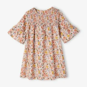 De super promotions disponibles Robe à Smocks Motifs Fleurs Fille Rose Imprimé – Vertbaudet 12