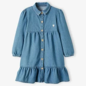 boutique en france Robe à Volant En Denim Fille Stone – Vertbaudet 12